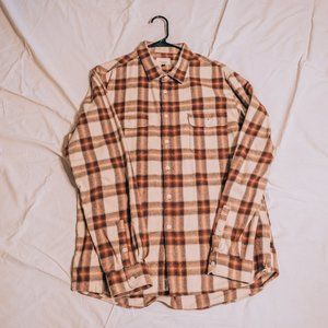 CIVIL SOCIETY BROWN FLANNEL BUTTON UP SIZE L